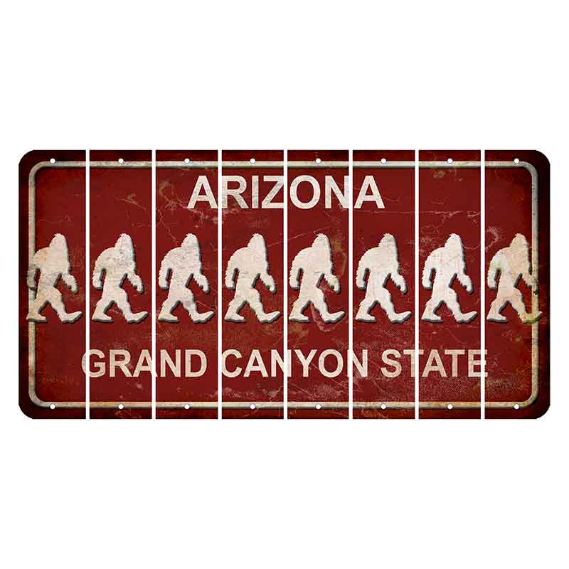 Arizona Maroon Cut License Plate Strips (Set of 8) Bigfoot