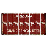 Arizona Maroon Cut License Plate Strips (Set of 8) Donkey