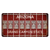 Arizona Maroon Cut License Plate Strips (Set of 8) Tiki