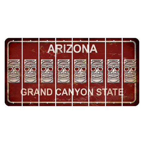 Arizona Maroon Cut License Plate Strips (Set of 8) Tiki