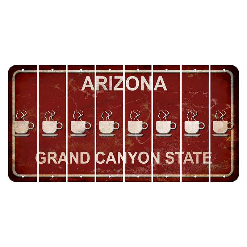 Arizona Maroon Cut License Plate Strips (Set of 8) Coffee Mug
