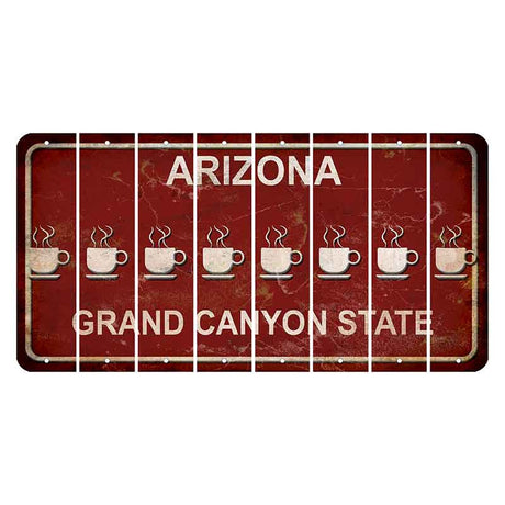 Arizona Maroon Cut License Plate Strips (Set of 8) Coffee Mug