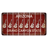 Arizona Maroon Cut License Plate Strips (Set of 8) Guitar