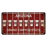 Arizona Maroon Cut License Plate Strips (Set of 8) Latte