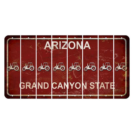 Arizona Maroon Cut License Plate Strips (Set of 8) Tractor