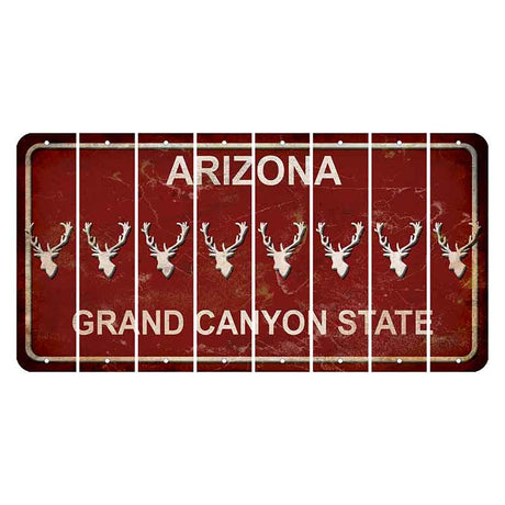 Arizona Maroon Cut License Plate Strips (Set of 8) Elk
