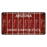 Arizona Maroon Cut License Plate Strips (Set of 8) Fire Hydrant