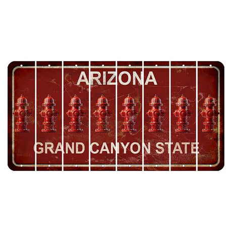 Arizona Maroon Cut License Plate Strips (Set of 8) Fire Hydrant