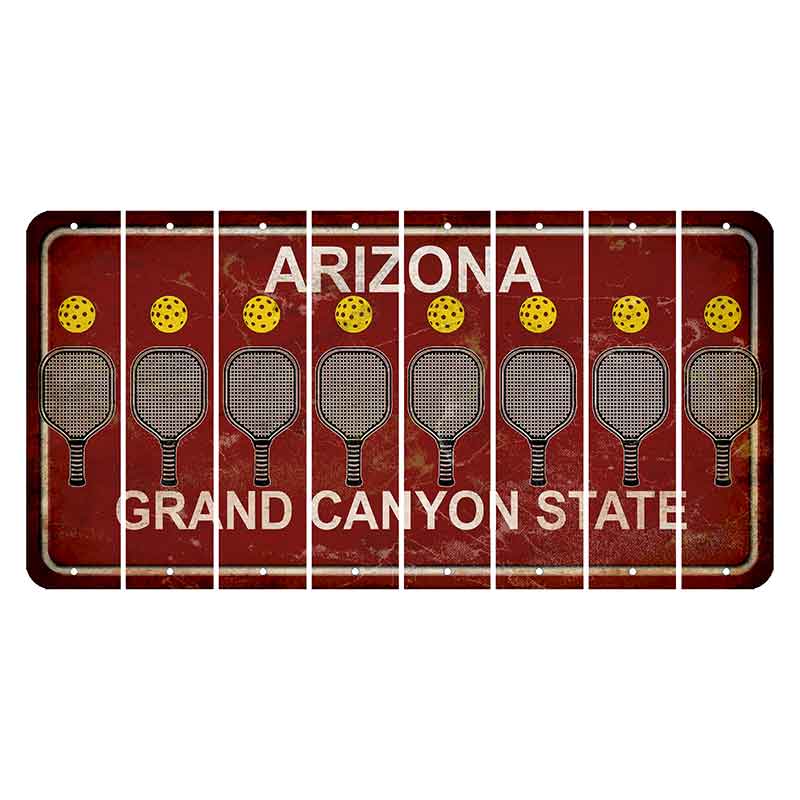 Arizona Maroon Cut License Plate Strips (Set of 8) Pickleball