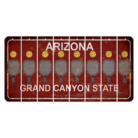 Arizona Maroon Cut License Plate Strips (Set of 8) Pickleball