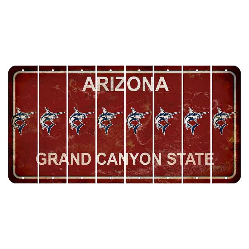 Arizona Maroon Cut License Plate Strips (Set of 8) Swordfish