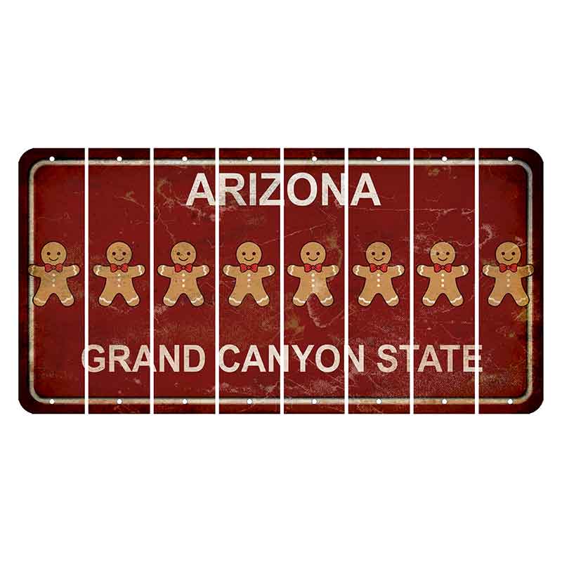 Arizona Maroon Cut License Plate Strips (Set of 8) Gingerbread Man