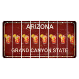 Arizona Maroon Cut License Plate Strips (Set of 8) Cocktail
