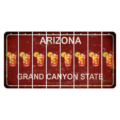 Arizona Maroon Cut License Plate Strips (Set of 8) Cocktail