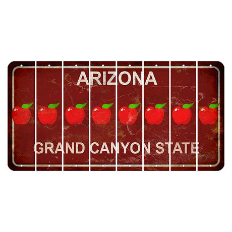 Arizona Maroon Cut License Plate Strips (Set of 8) Apple
