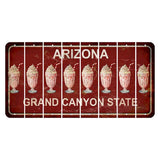 Arizona Maroon Cut License Plate Strips (Set of 8) Milkshake