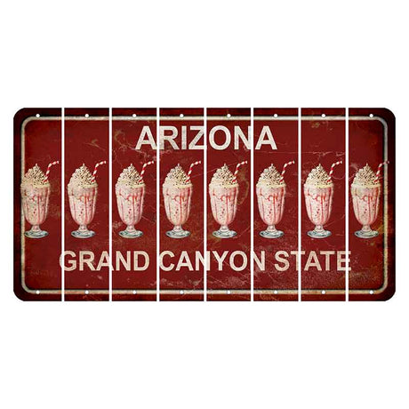 Arizona Maroon Cut License Plate Strips (Set of 8) Milkshake