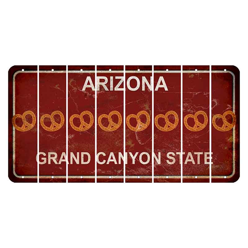 Arizona Maroon Cut License Plate Strips (Set of 8) Pretzel