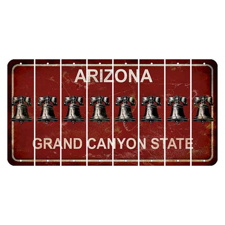 Arizona Maroon Cut License Plate Strips (Set of 8) Liberty Bell