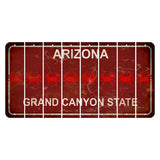 Arizona Maroon Cut License Plate Strips (Set of 8) Crab