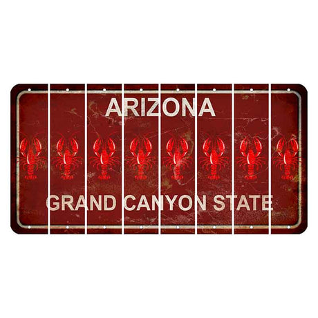 Arizona Maroon Cut License Plate Strips (Set of 8) Lobster