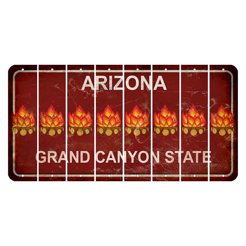 Arizona Maroon Cut License Plate Strips (Set of 8) Campfire