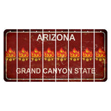 Arizona Maroon Cut License Plate Strips (Set of 8) Campfire
