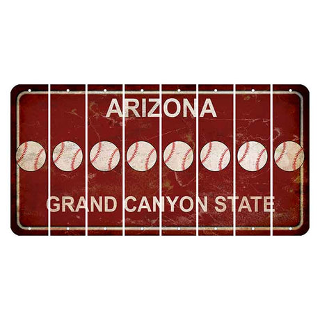 Arizona Maroon Cut License Plate Strips (Set of 8) Baseball