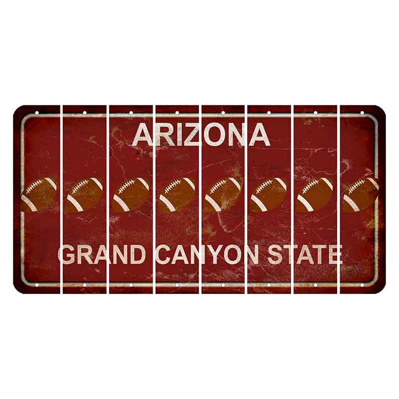Arizona Maroon Cut License Plate Strips (Set of 8) Football