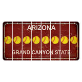 Arizona Maroon Cut License Plate Strips (Set of 8) Softball