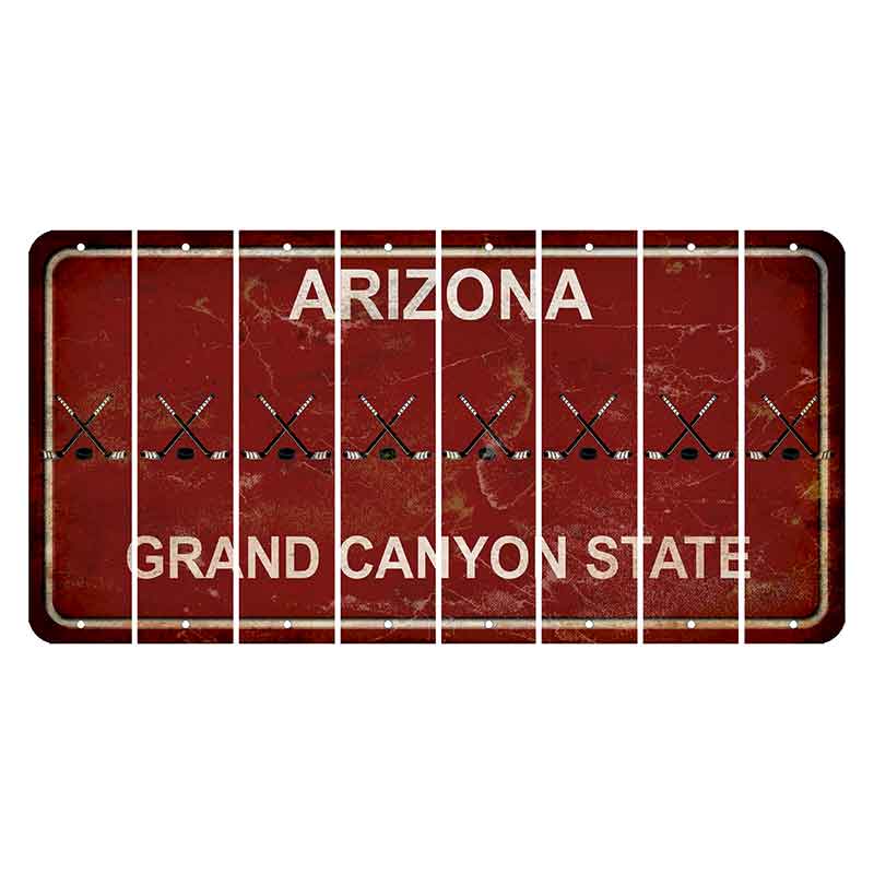 Arizona Maroon Cut License Plate Strips (Set of 8) Hockey