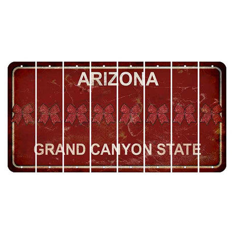 Arizona Maroon Cut License Plate Strips (Set of 8) Cheer Bow