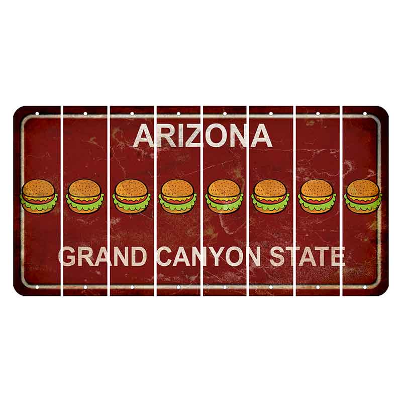 Arizona Maroon Cut License Plate Strips (Set of 8) Hamburger