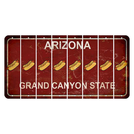 Arizona Maroon Cut License Plate Strips (Set of 8) Hotdog