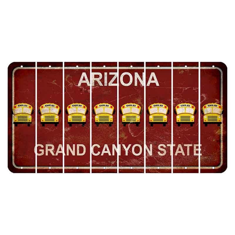 Arizona Maroon Cut License Plate Strips (Set of 8) School Bus