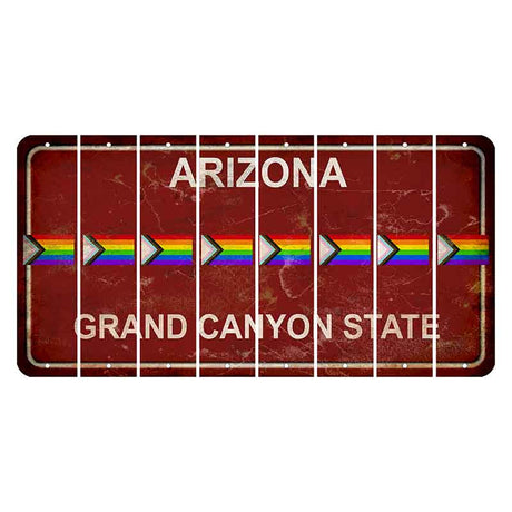 Arizona Maroon Cut License Plate Strips (Set of 8) LGBTQ Flag