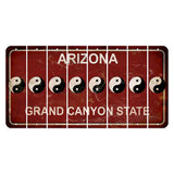 Arizona Maroon Cut License Plate Strips (Set of 8) Yin Yang