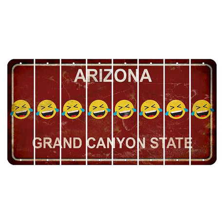 Arizona Maroon Cut License Plate Strips (Set of 8) Emoji - Laughing
