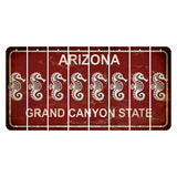 Arizona Maroon Cut License Plate Strips (Set of 8) Seahorse