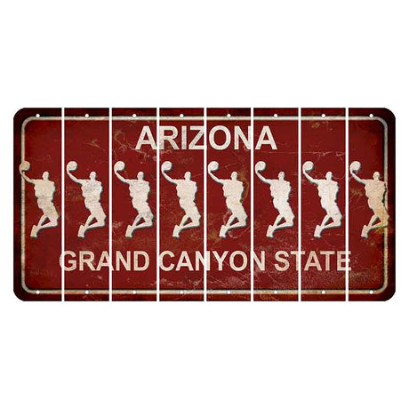 Arizona Maroon Cut License Plate Strips (Set of 8) Basketball Player