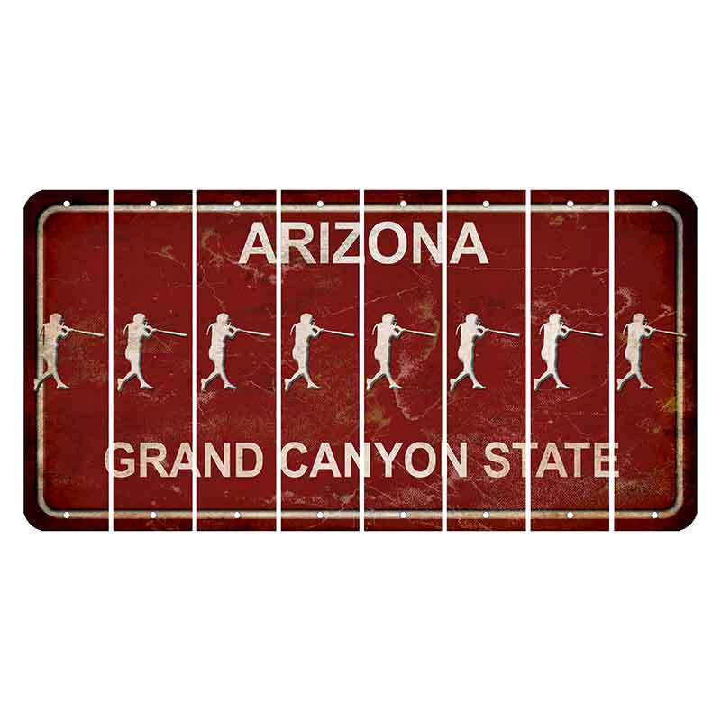 Arizona Maroon Cut License Plate Strips (Set of 8) Softball Batter