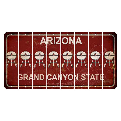Arizona Maroon Cut License Plate Strips (Set of 8) Grill