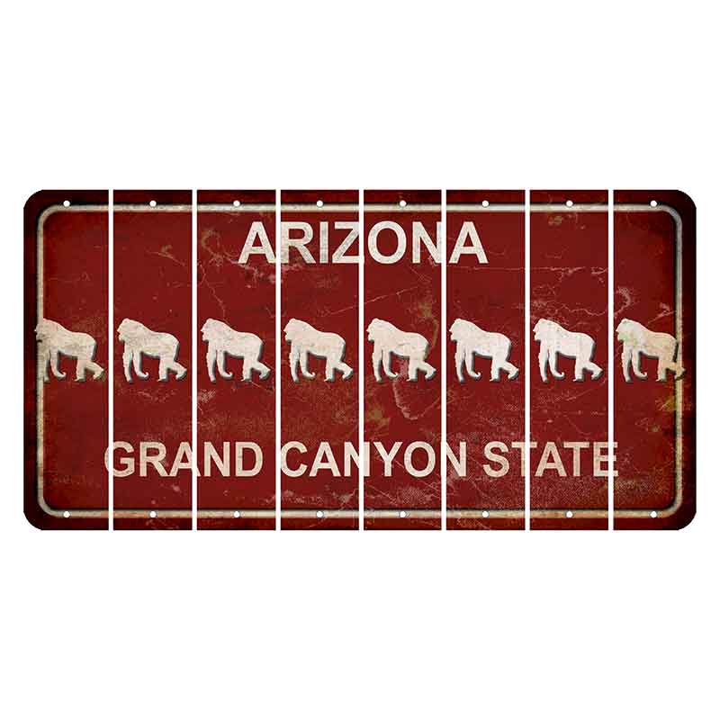 Arizona Maroon Cut License Plate Strips (Set of 8) Gorilla