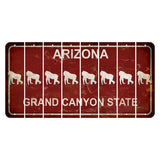 Arizona Maroon Cut License Plate Strips (Set of 8) Gorilla
