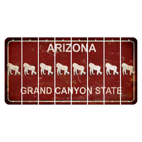 Arizona Maroon Cut License Plate Strips (Set of 8) Gorilla