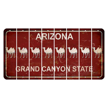 Arizona Maroon Cut License Plate Strips (Set of 8) Camel