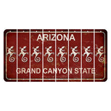 Arizona Maroon Cut License Plate Strips (Set of 8) Gecko