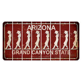Arizona Maroon Cut License Plate Strips (Set of 8) Cowgirl - Leaning