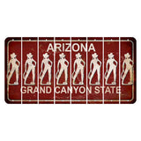Arizona Maroon Cut License Plate Strips (Set of 8) Cowgirl