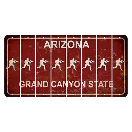 Arizona Maroon Cut License Plate Strips (Set of 8) Soldier - Running